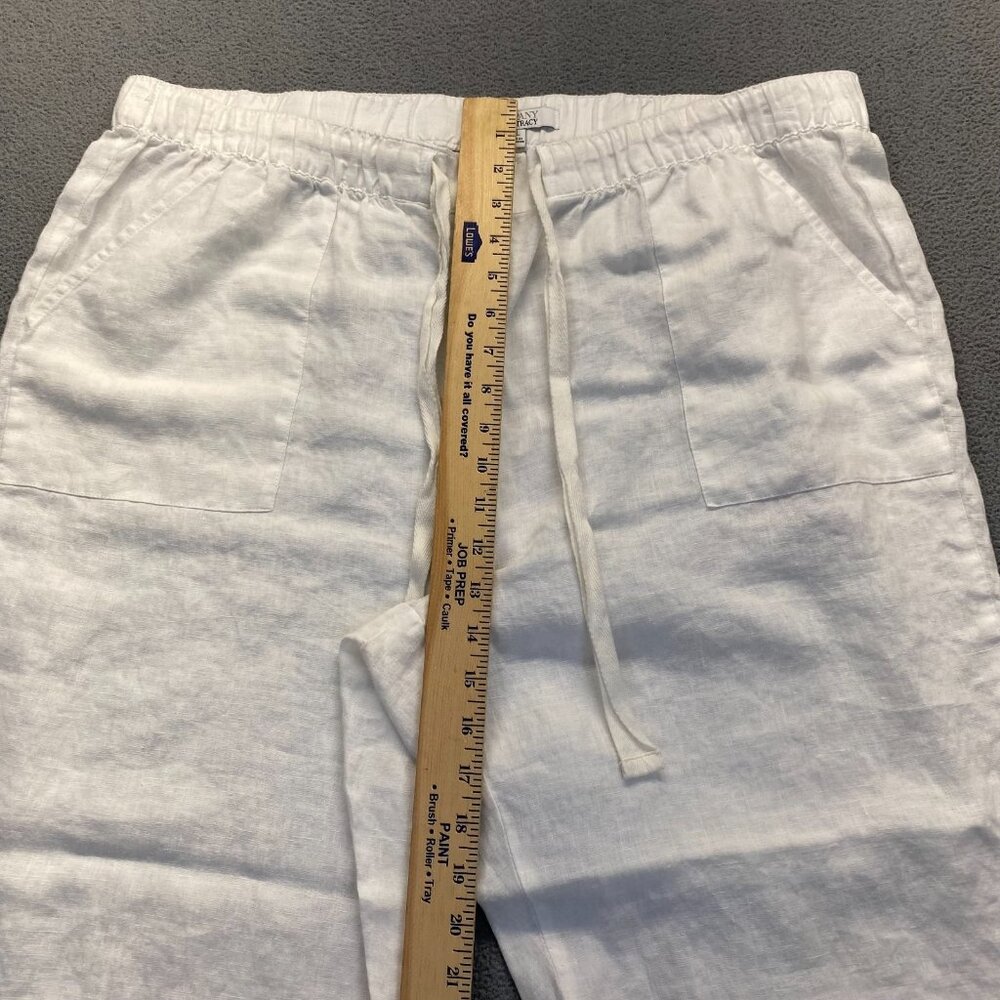Ellen Tracy Company‎ White 100% Linen Wide Leg Pull on Pants Womens Size XLarge - Picture 6 of 12